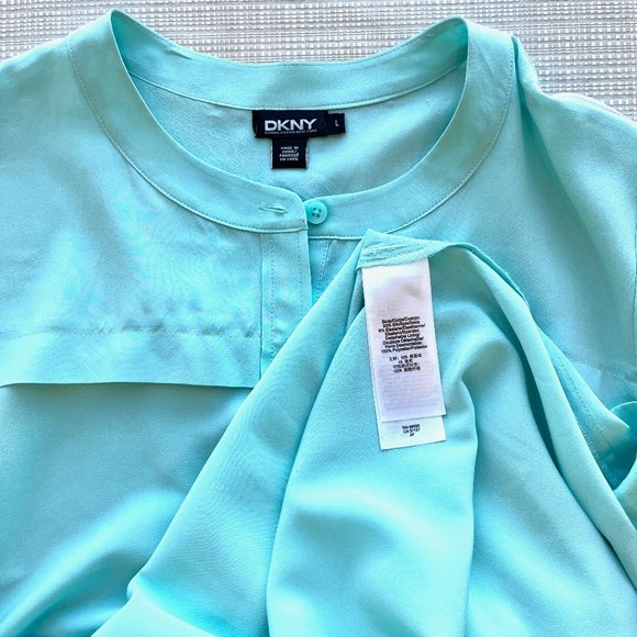 Vintage y2k DKNY Silk Slip Dress Wrap Dress Twist Tie Front With Shirt Dress - Picture 14 of 16